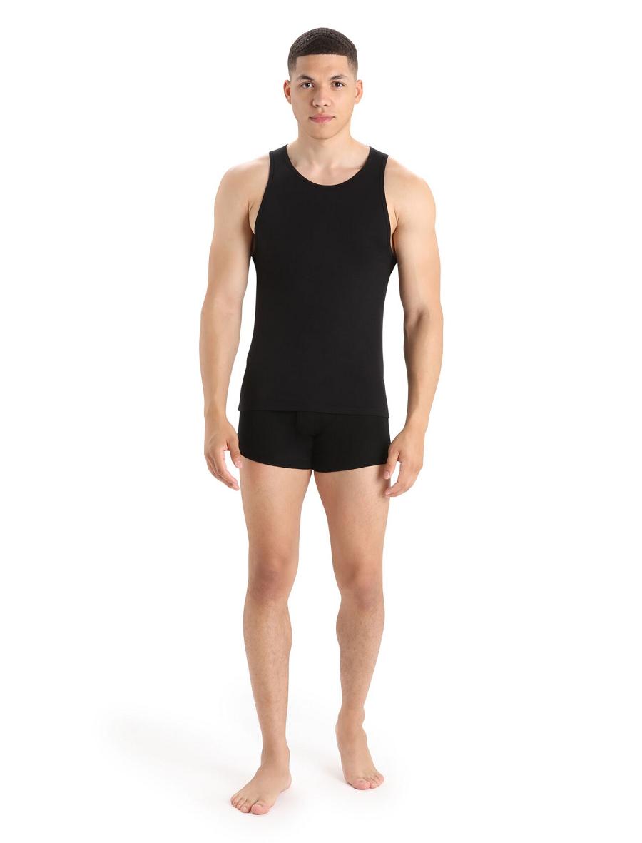 Bielizny Icebreaker Merino Anatomica Tank Top Męskie Czarne | PL 1660ZUTG